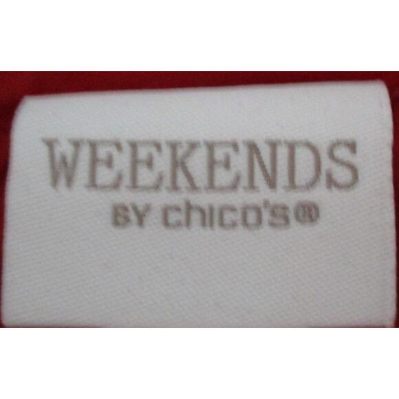 Weekends By Chico's Women's Red & Black Animal Print Full Zip Vest Size Large - Picture 8 of 11